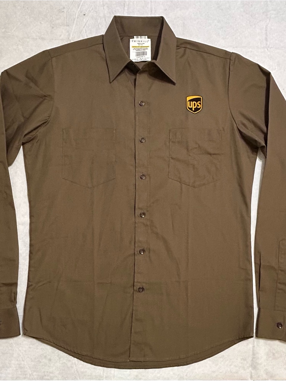 UPS Brown Employee Delivery Driver Uniform Long Sleeve Button Up Shirt Men’s XXL